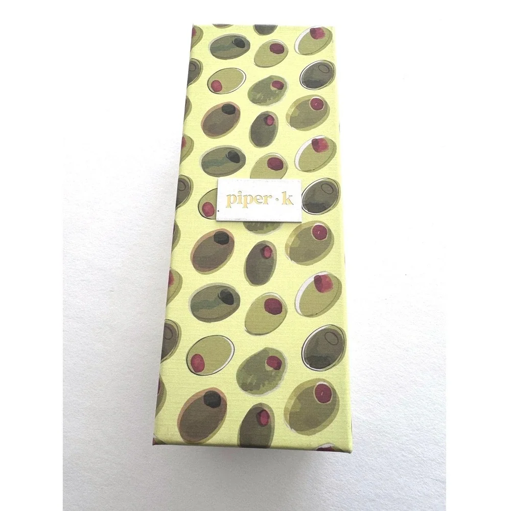 NIB Piper K Bag Charm Key Chain Martini Olive Kitsch Retro Charm